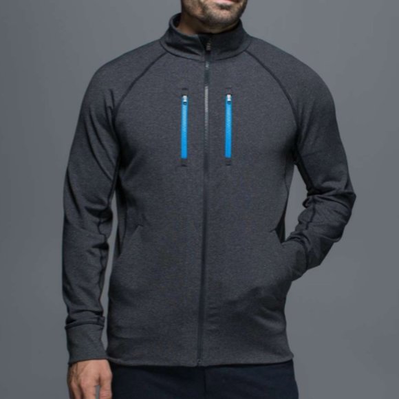 lululemon athletica Other - Lululemon Dark Gray Full Zip Athletic Shift Jacket w/ chest & side pockets. Med
